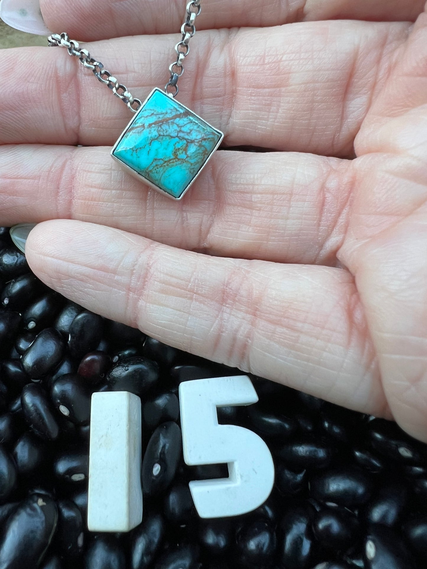 Kingman Turquoise Floating Diamond Necklace