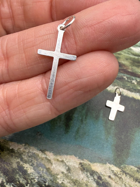 Simple Sterling Cross Charm
