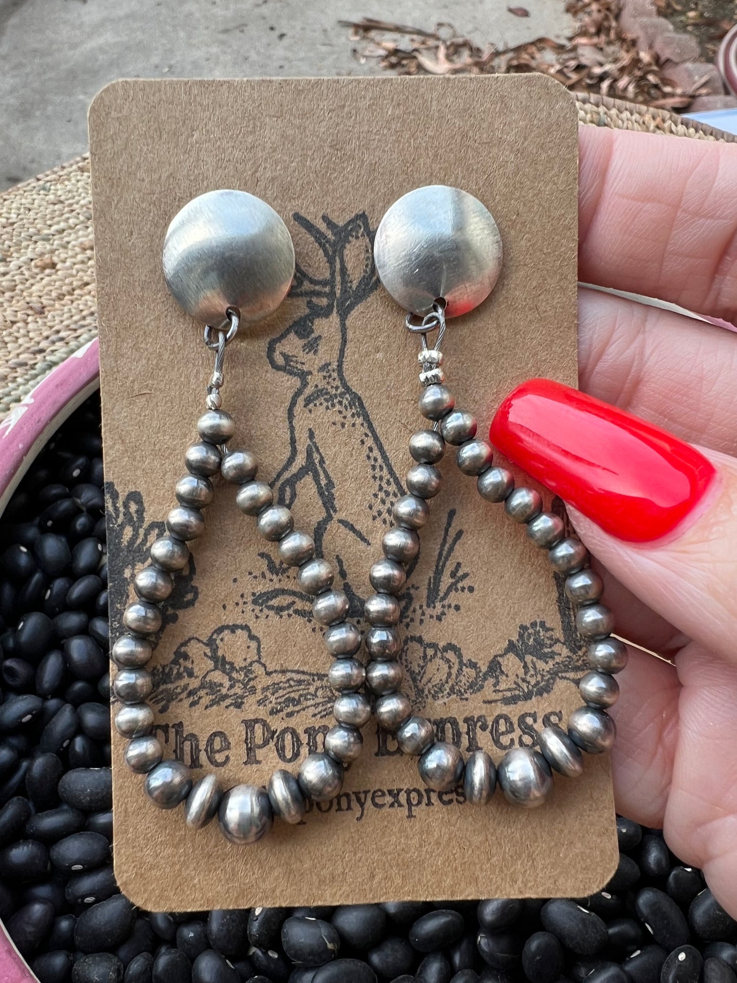 Disk Sterling Silver Pearl Drops