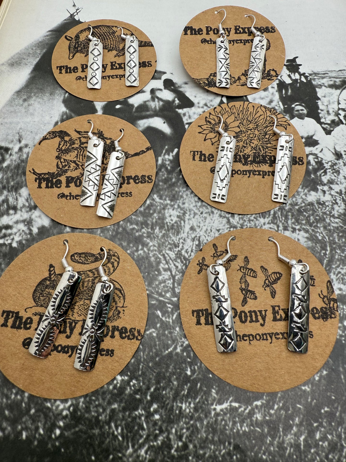 DOORBUSTER Stamped 1” Sterling Earrings