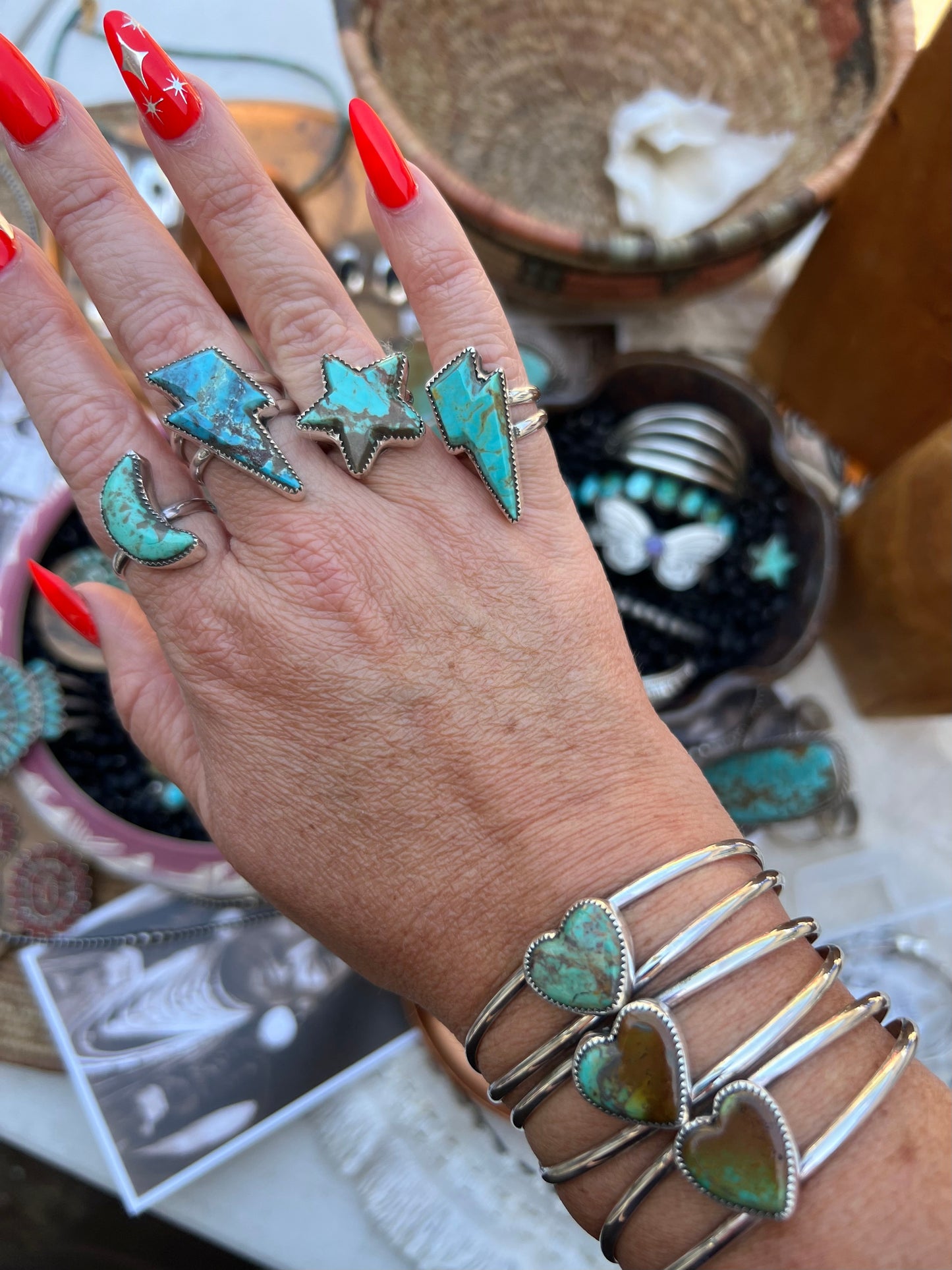 Turquoise Star Rings