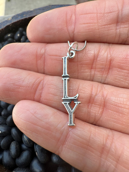ILY Sterling Silver Charm
