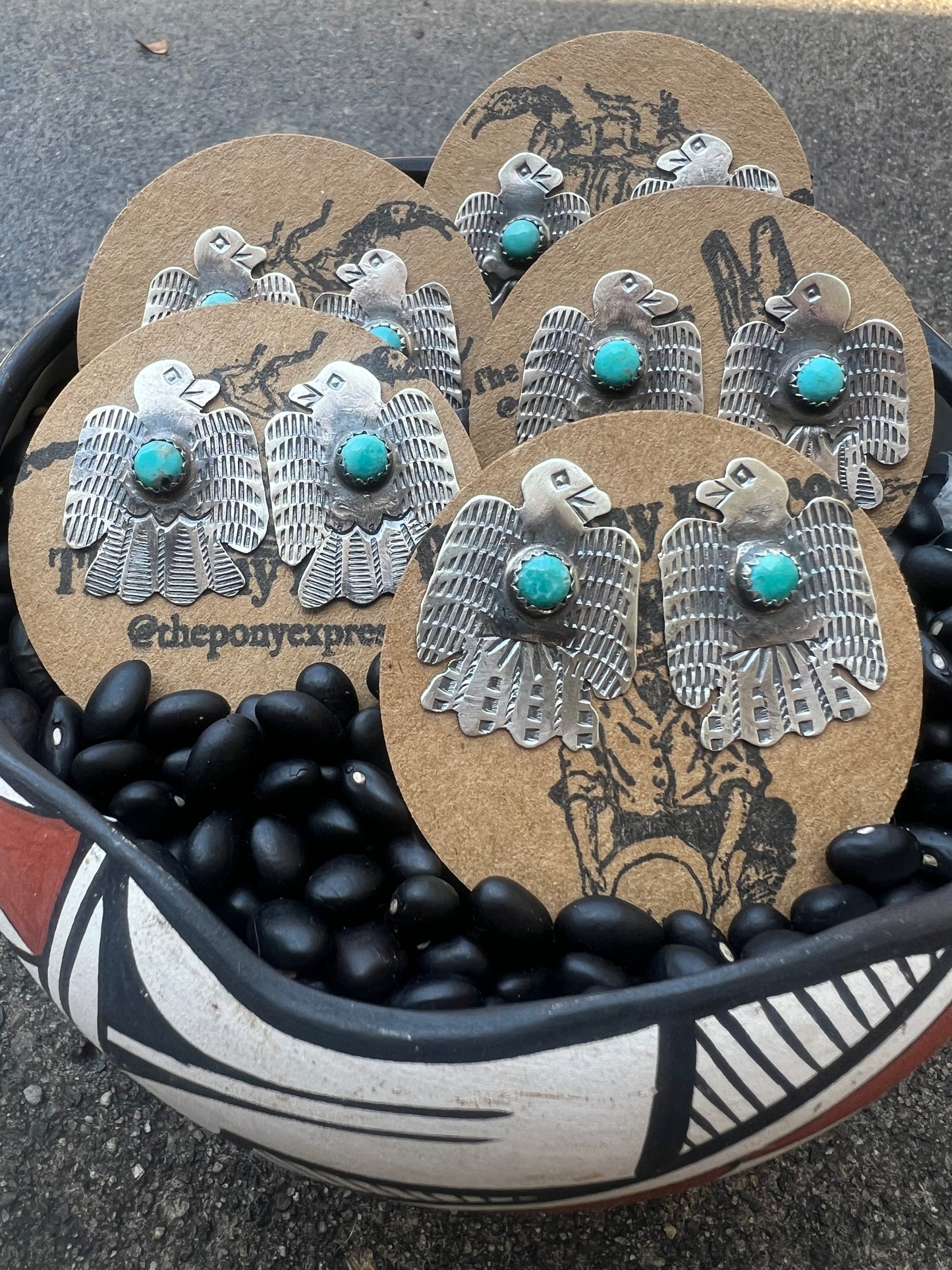 Thunderbird Studs with Turquoise