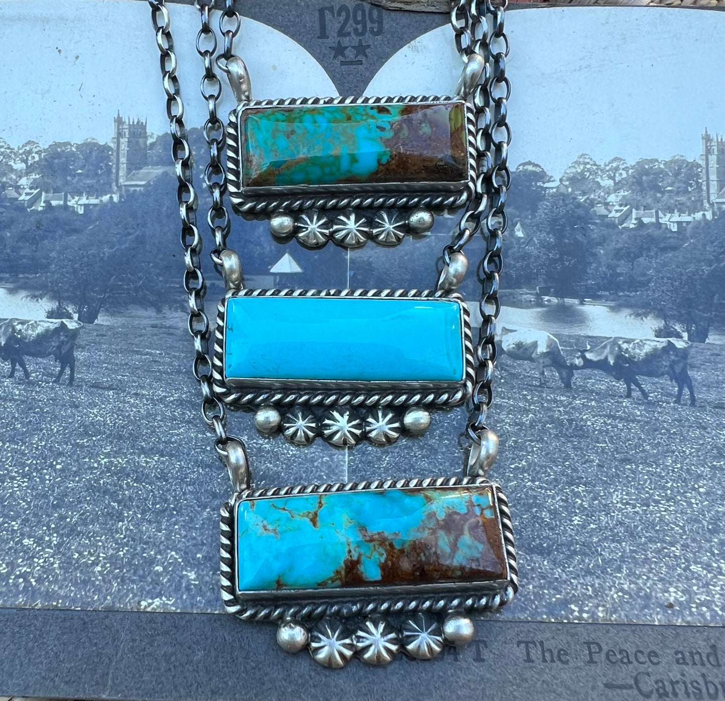 Turquoise Fancy Bar Necklace