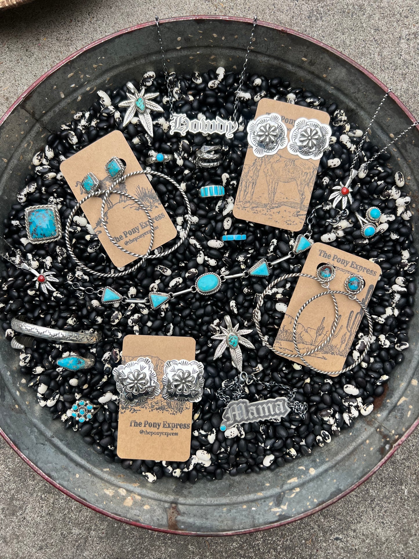 Lasso Turquoise Nugget Hoops