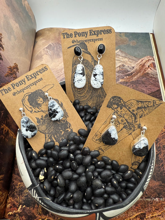 White Buffalo Dangle Earrings
