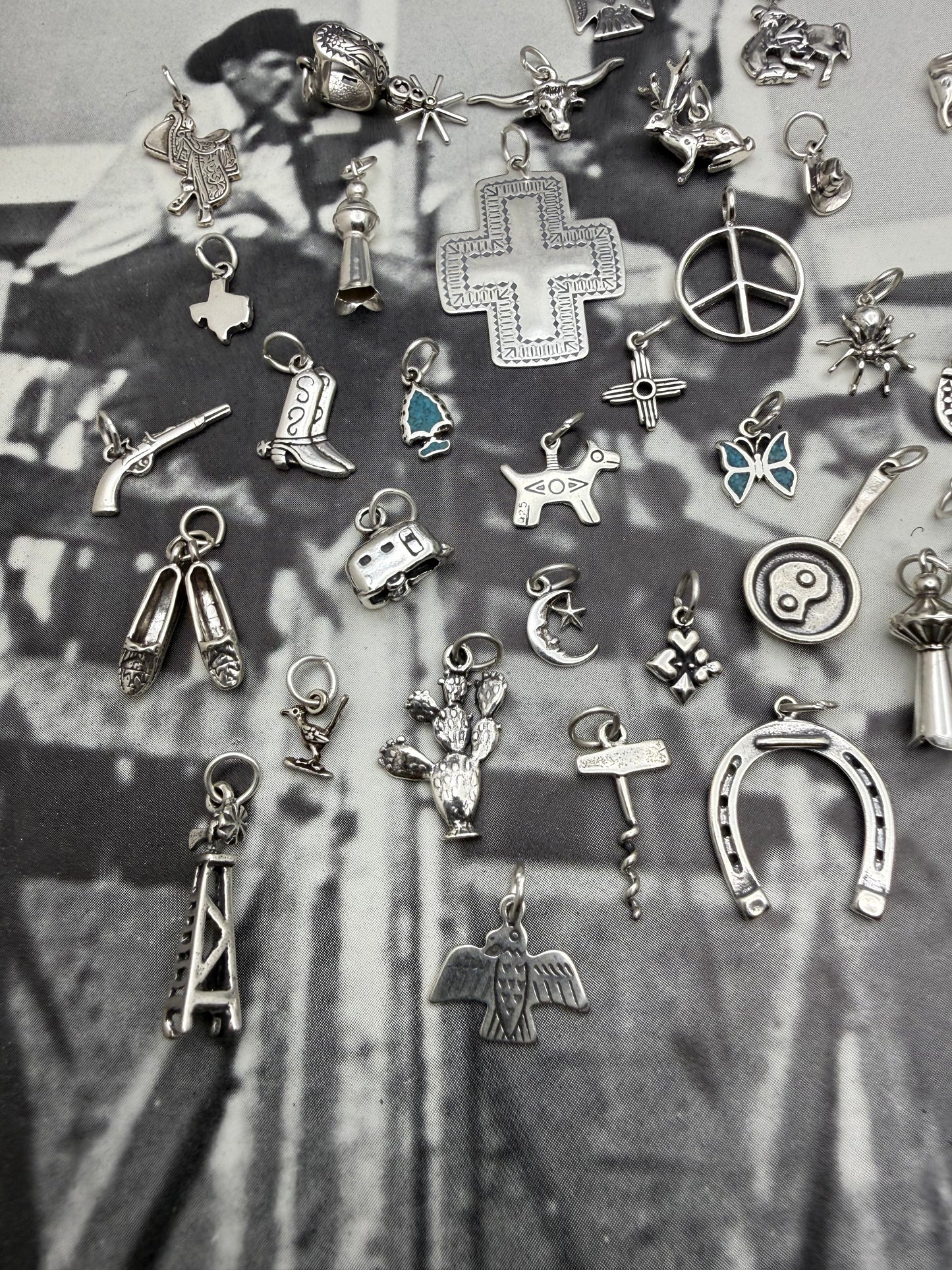 Thunderbird style 2 Sterling Silver Charm