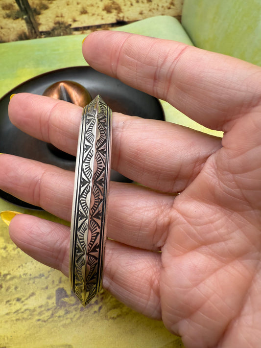 Heavy Handstamped Carinated Cuff