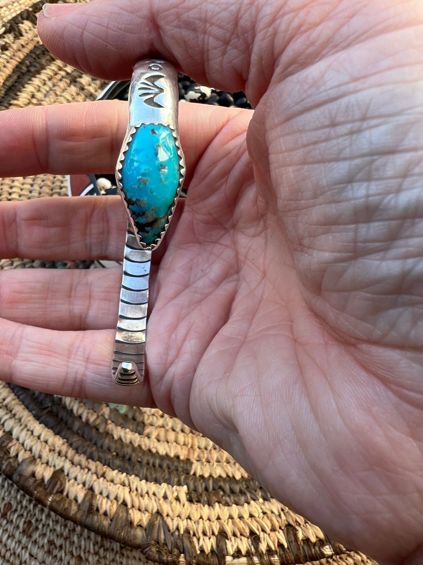 Turquoise Snake Head Stacker Cuff