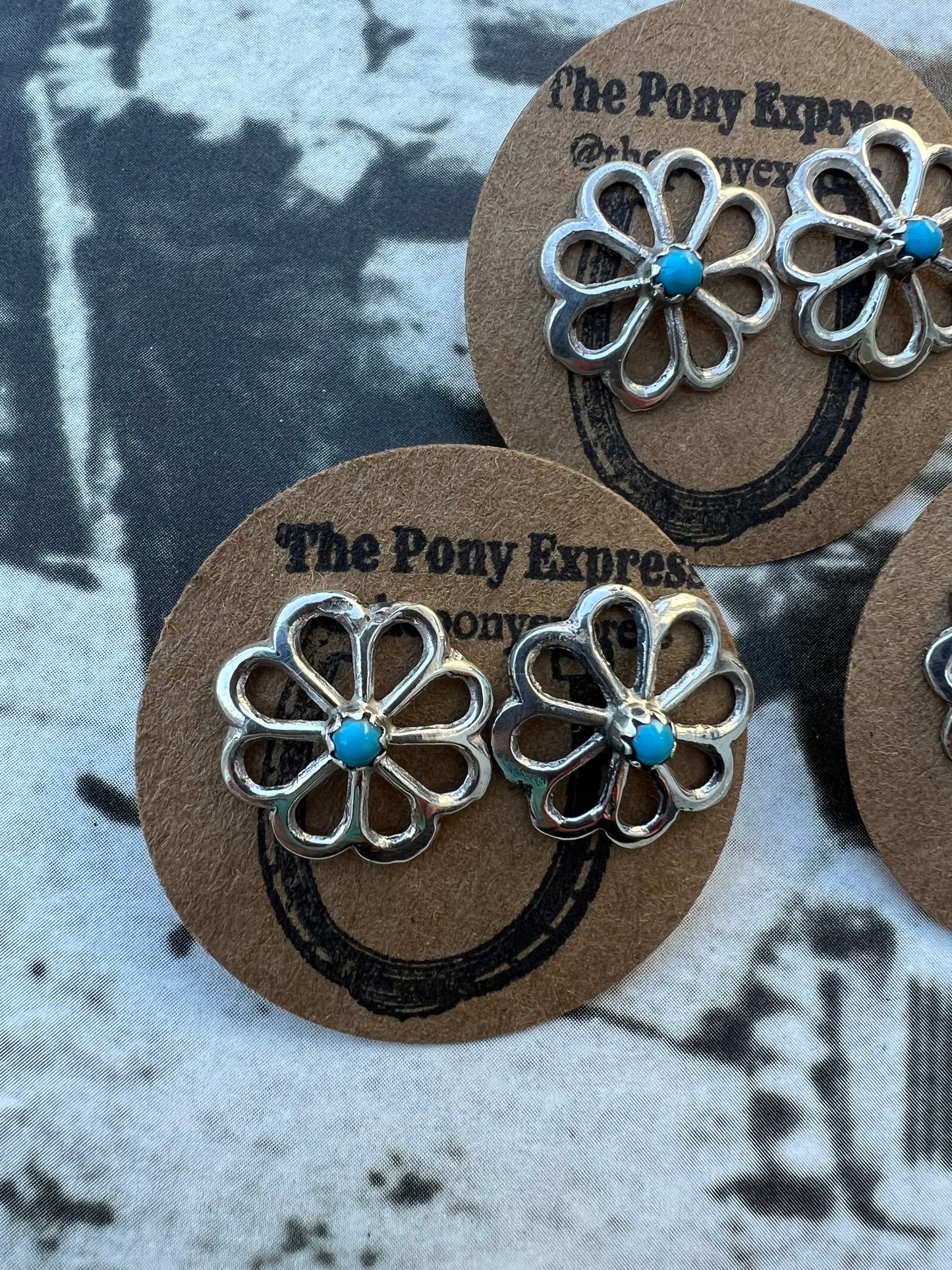 Sandcast Flower Studs