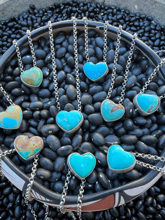 Turquoise Floating Heart Necklace