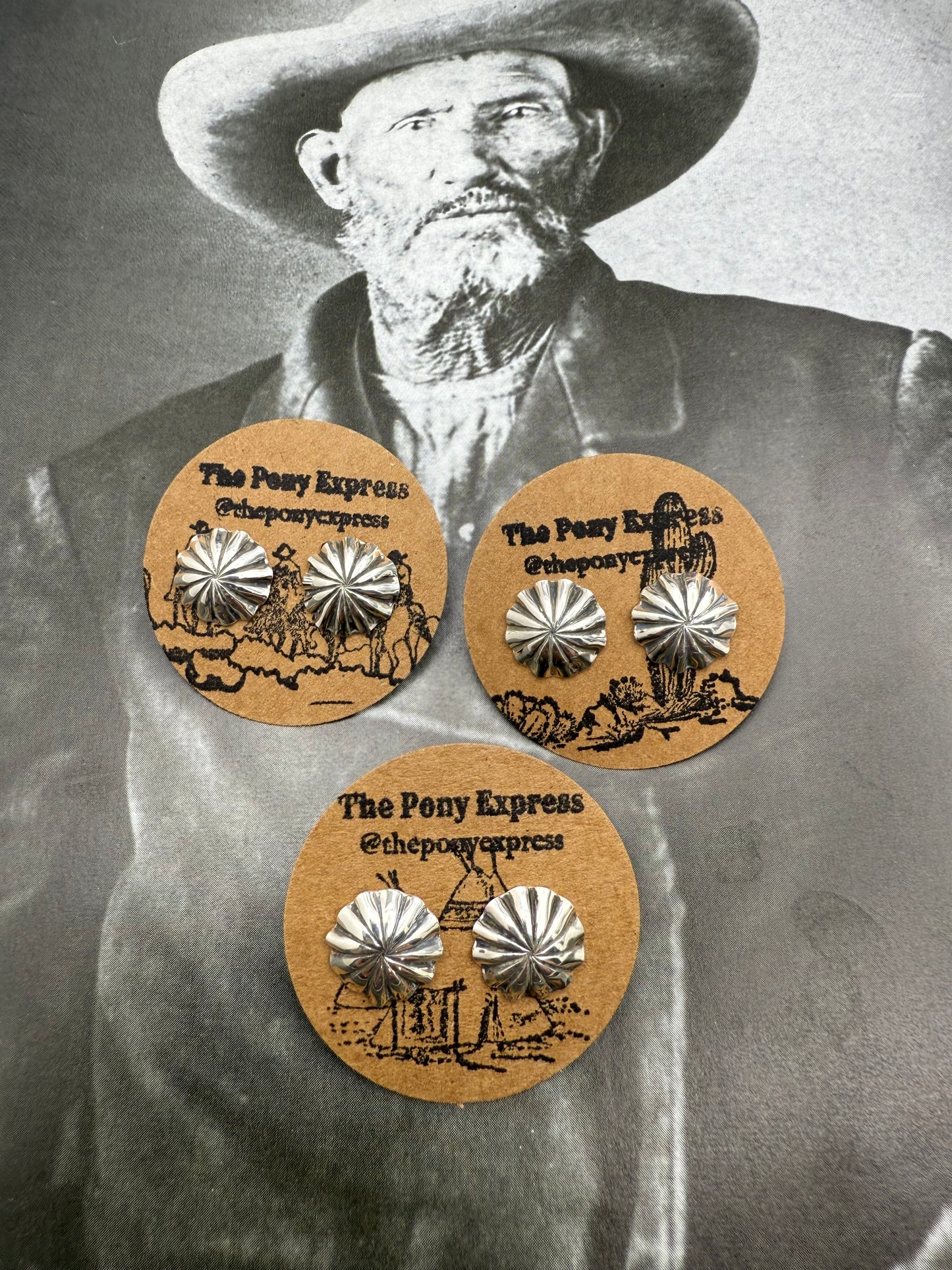 Handmade Scallop Concho Studs