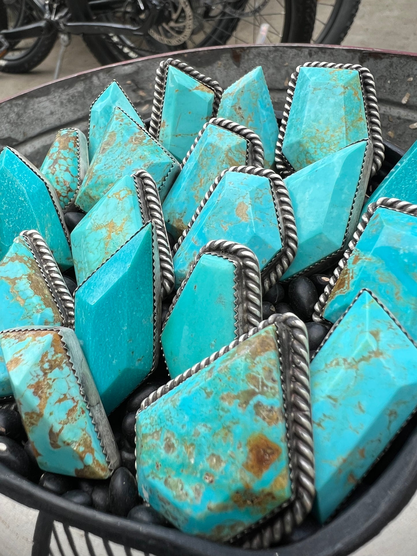 Rare Turquoise Faceted Gem Pendants