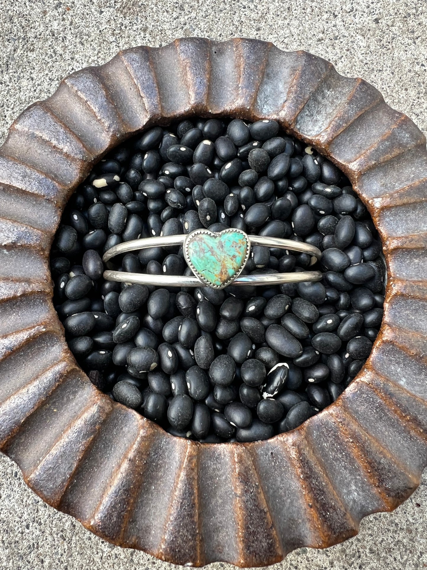 Turquoise Heart Cuff