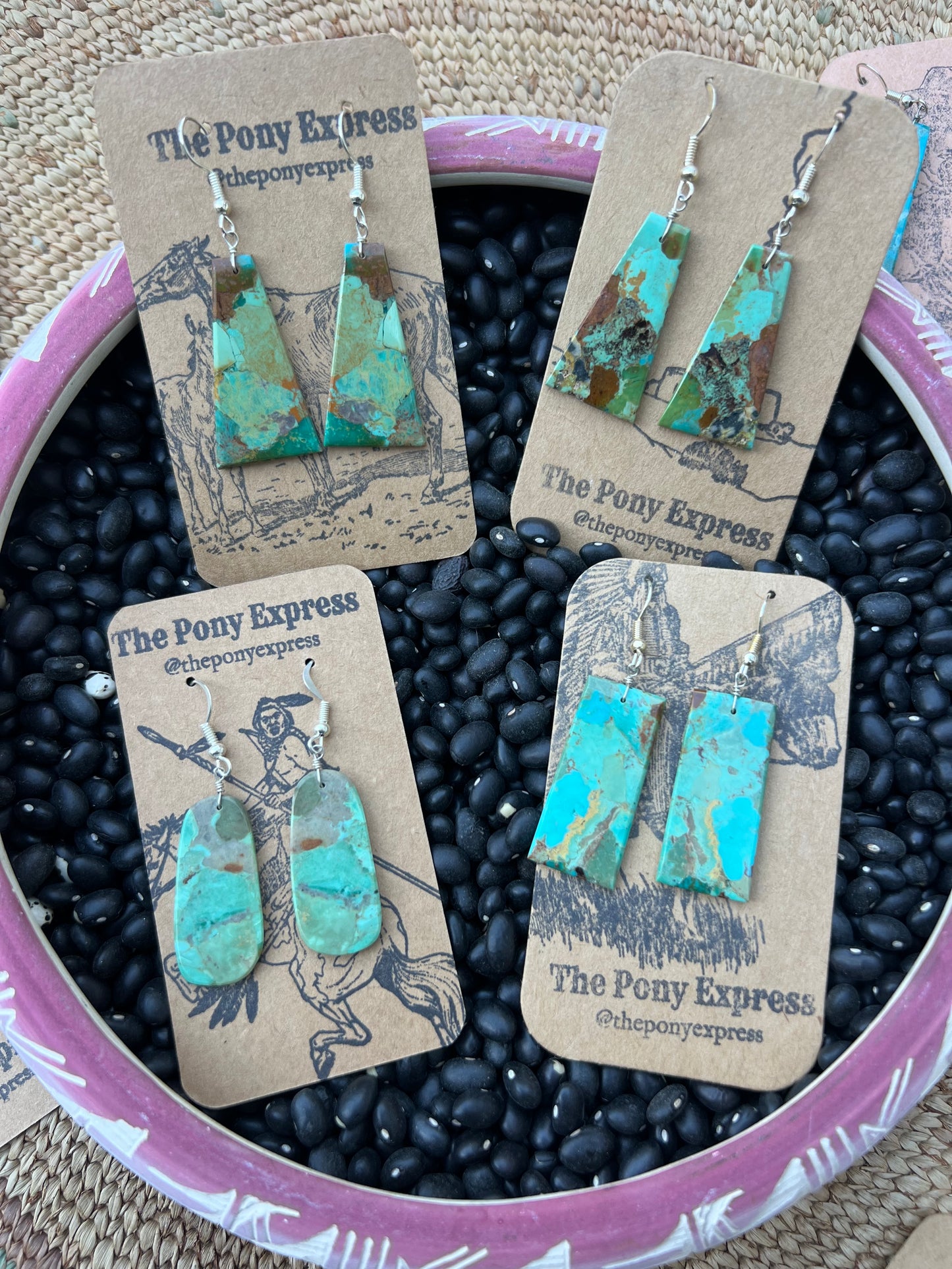 BLACKFRIDAY Turquoise Slab Earrings