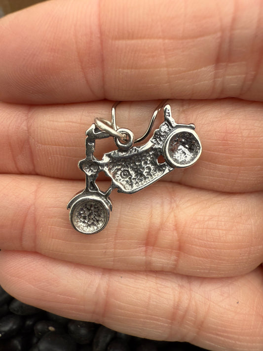 Motorcycle Sterling Silver Charm