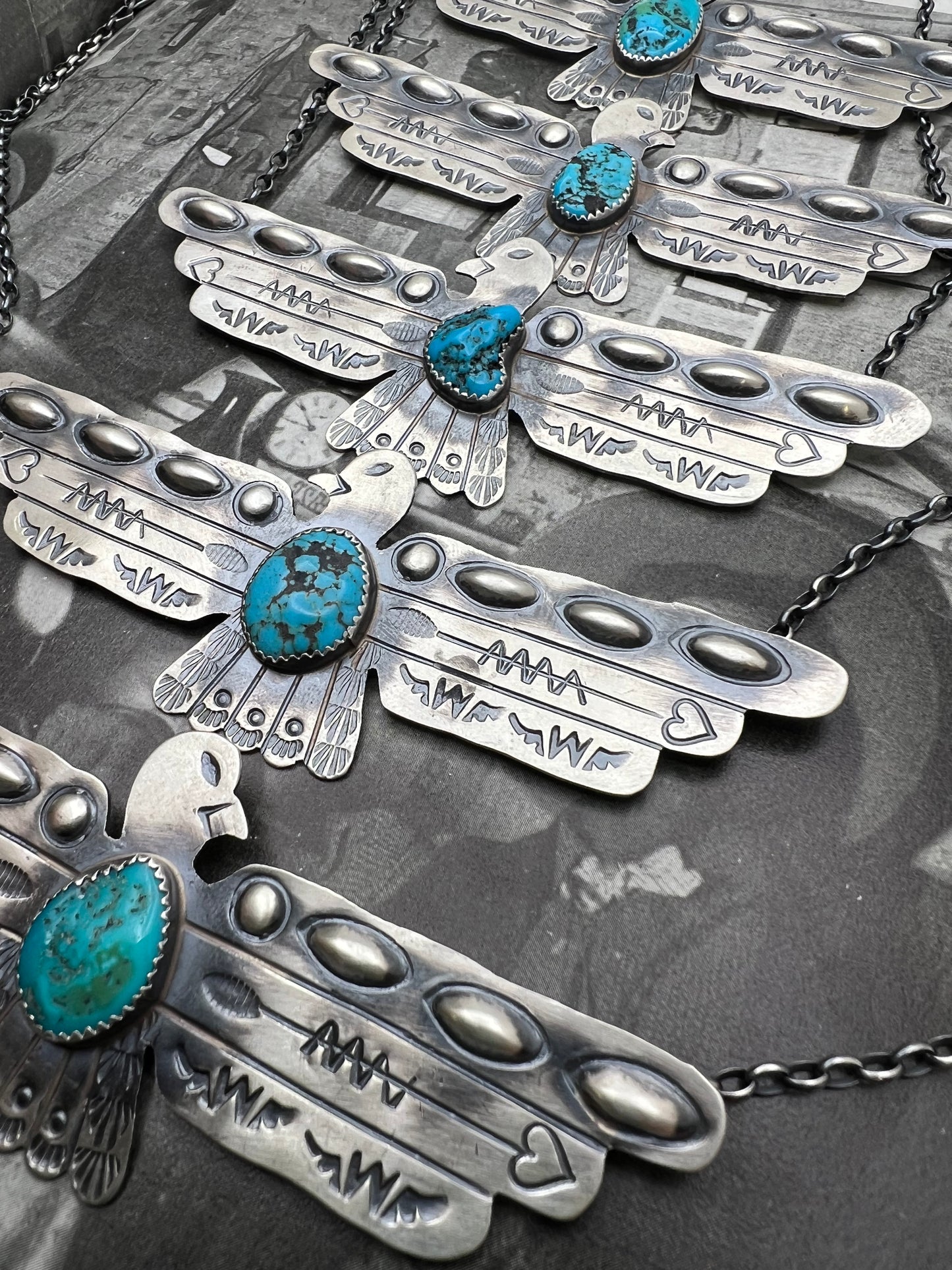 Large Thunderbird Turquoise Necklace