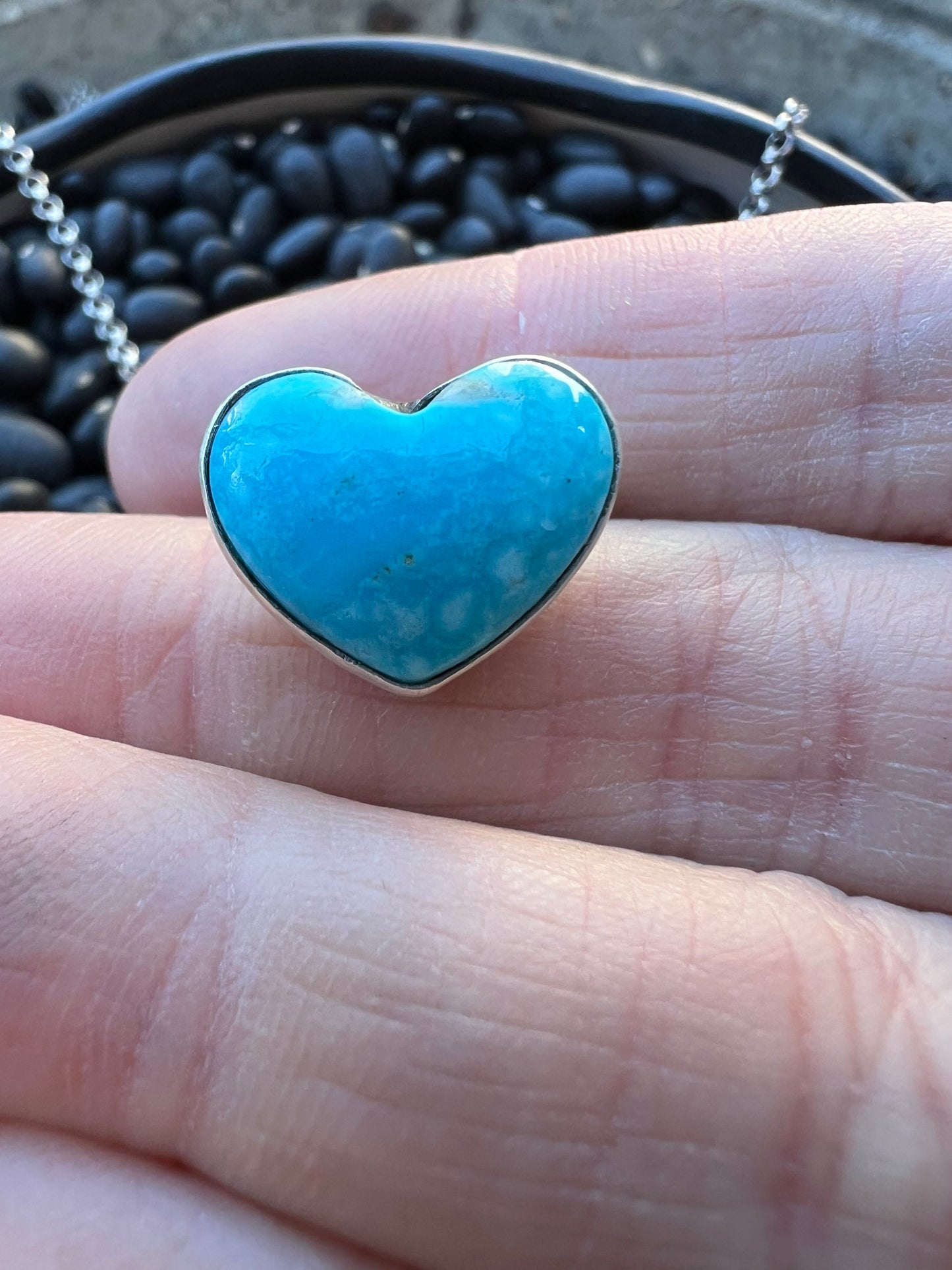 Turquoise Floating Heart Necklace