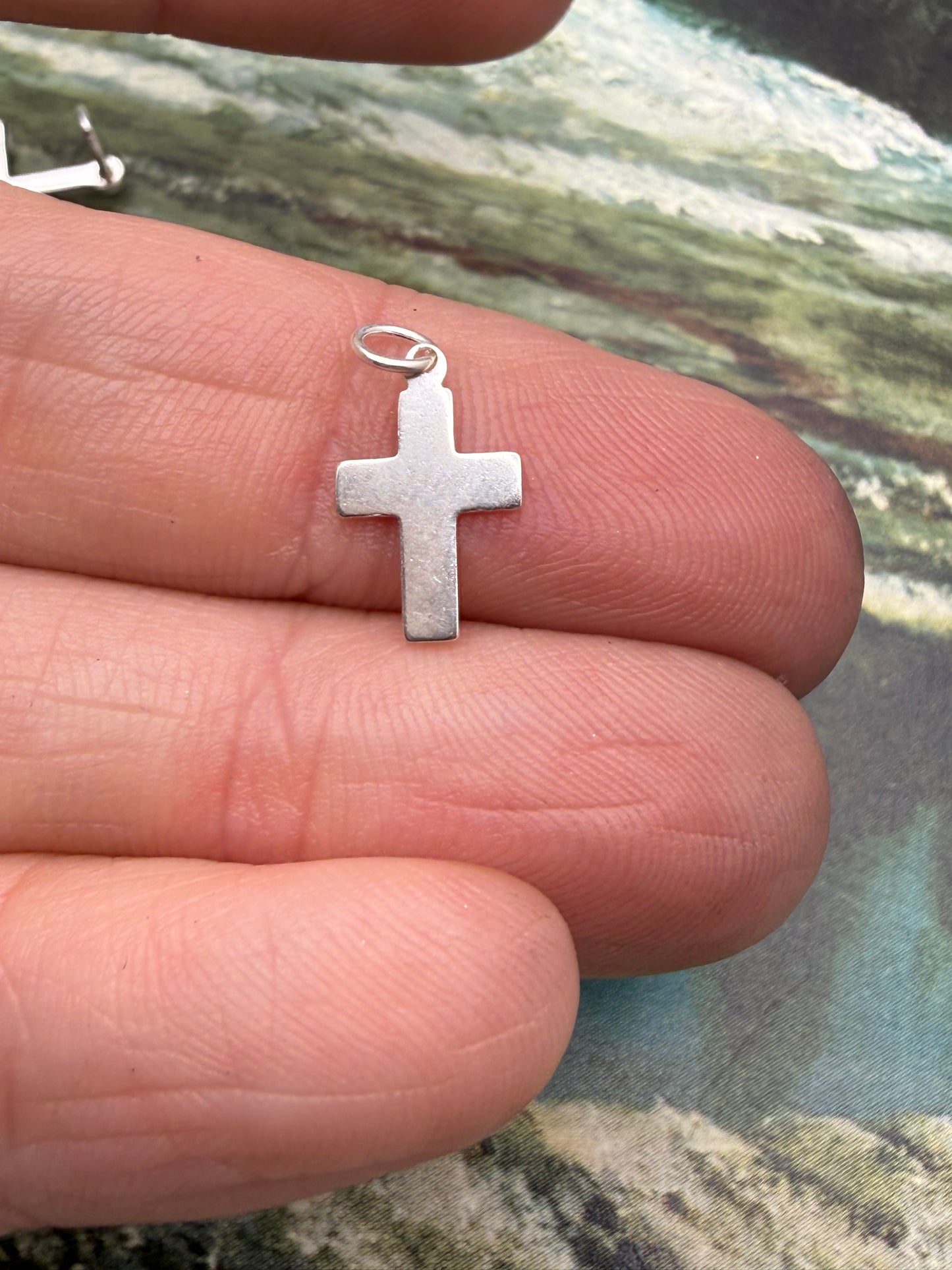 Simple Sterling Cross Charm