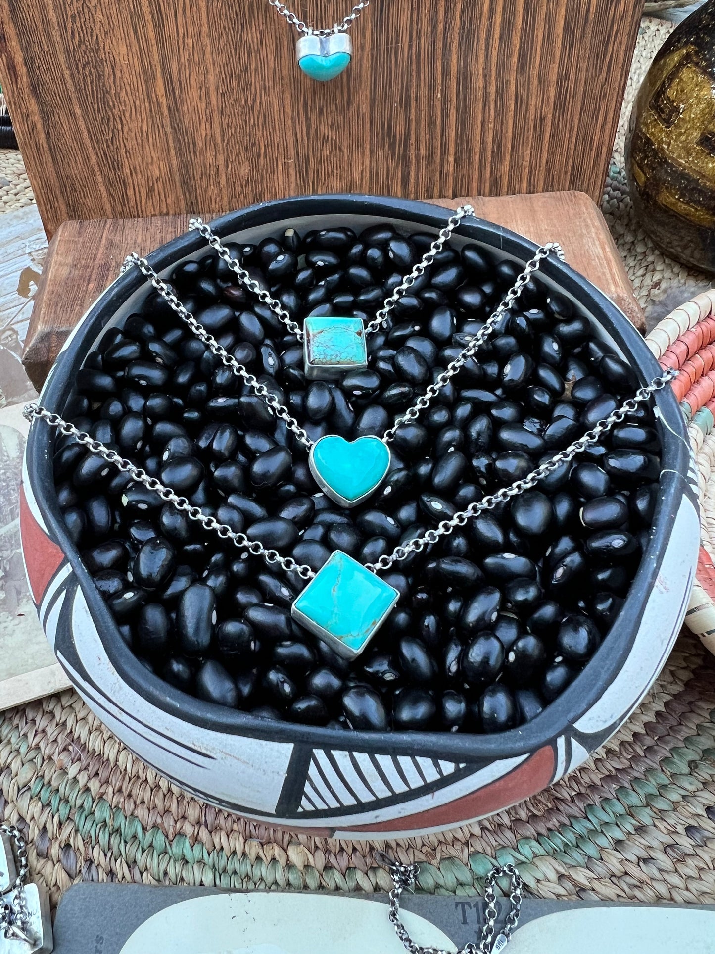 Turquoise Floating Heart Necklace