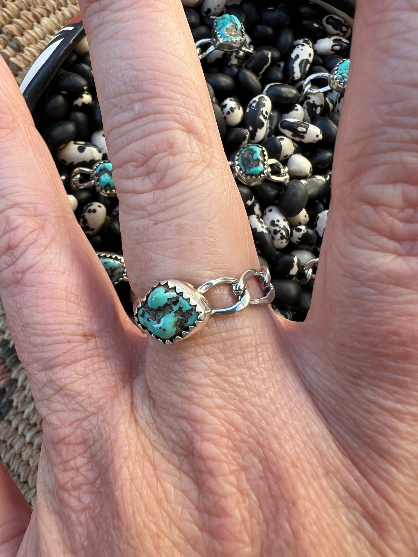 Turquoise Chain Link Ring