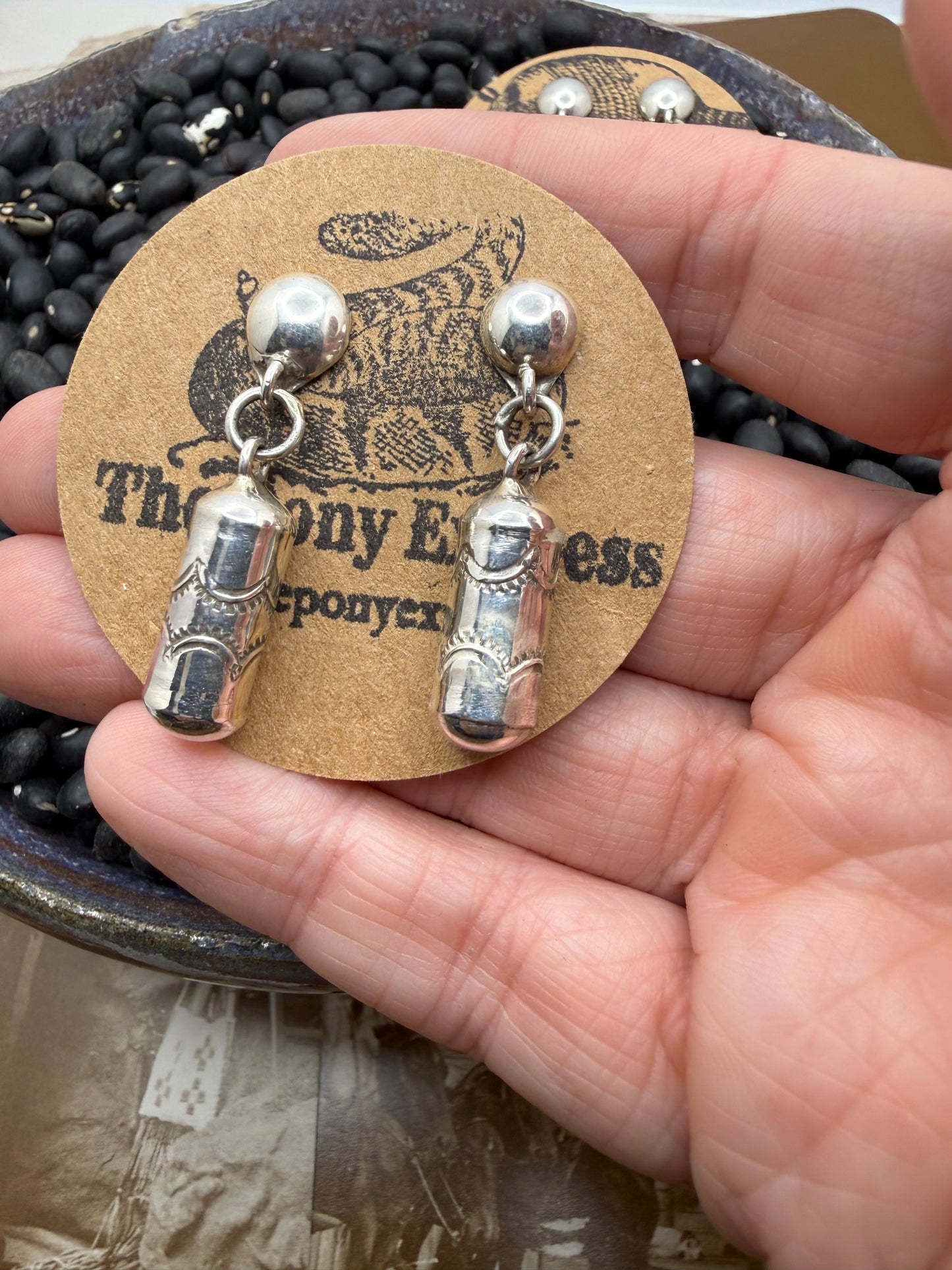 Handmade Navajo Pearl Earrings