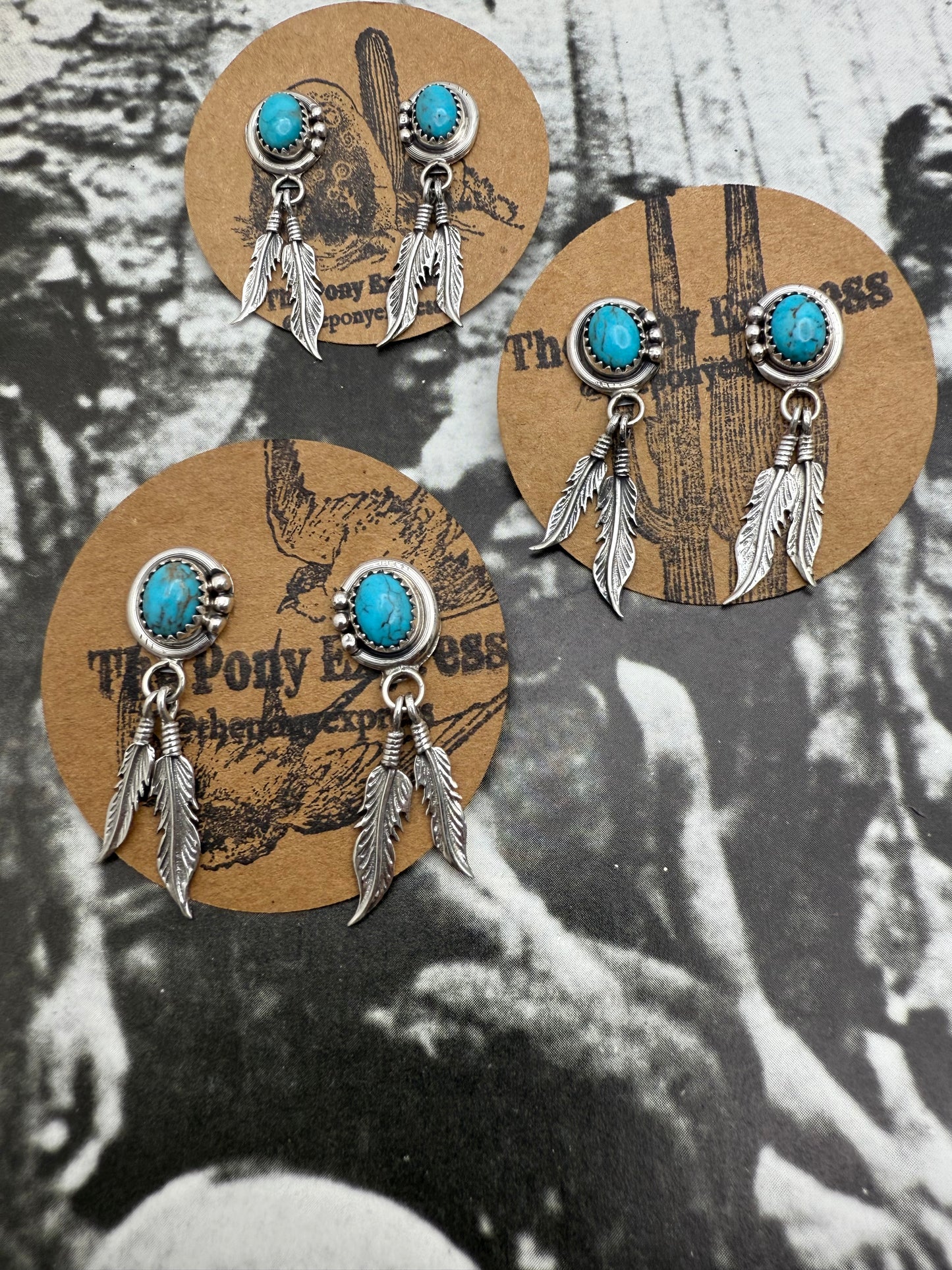 Turquoise Feather Dangles