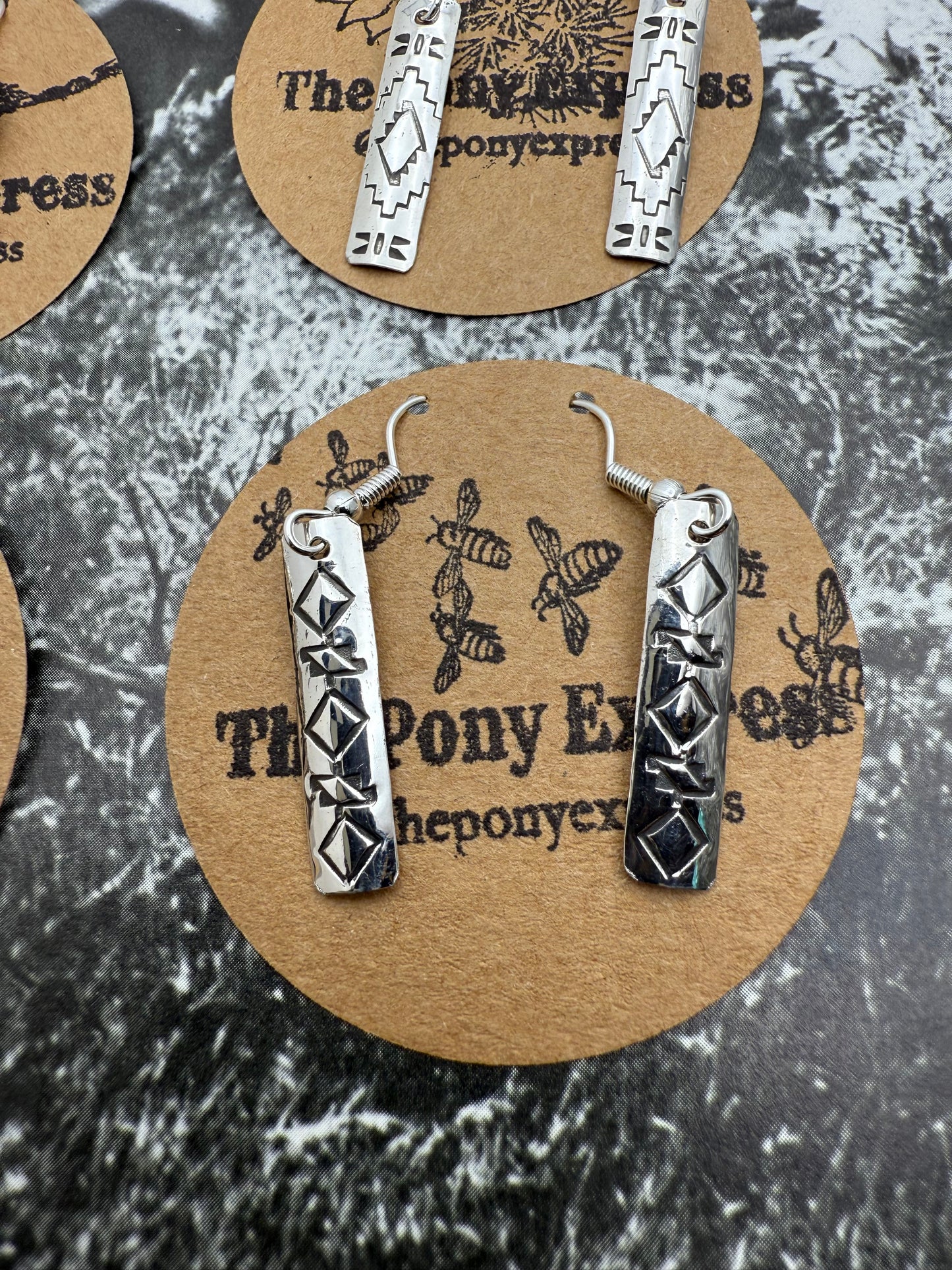 DOORBUSTER Stamped 1” Sterling Earrings