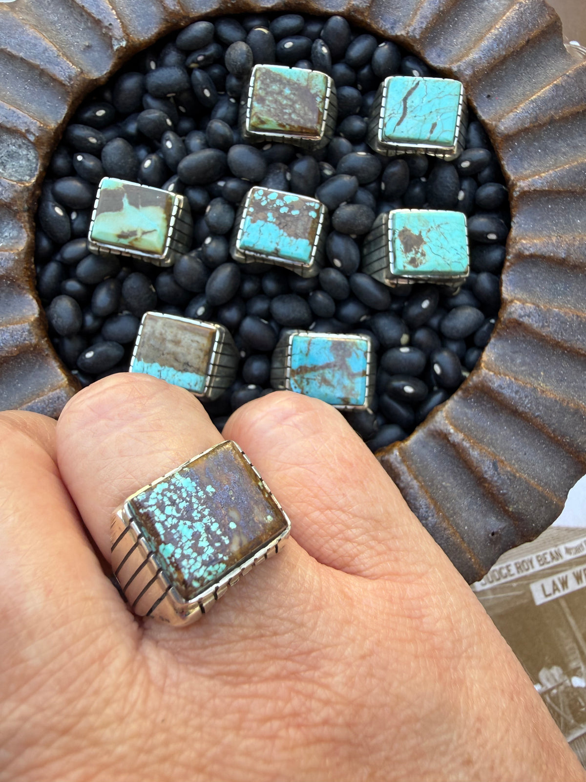 Turquoise Square Signet Ring
