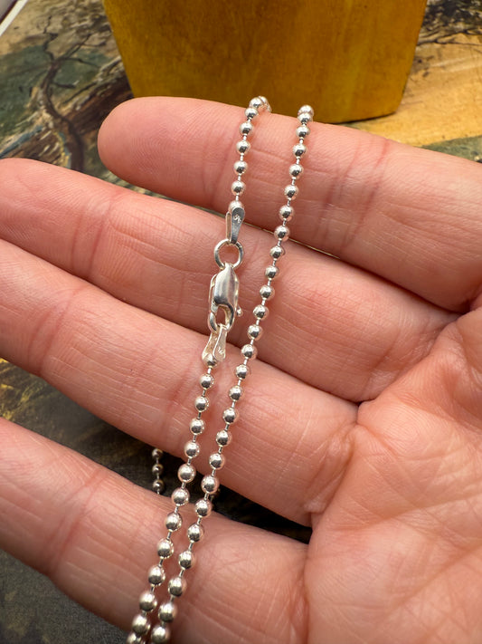 Bead Sterling Silver Chain 2.2mm