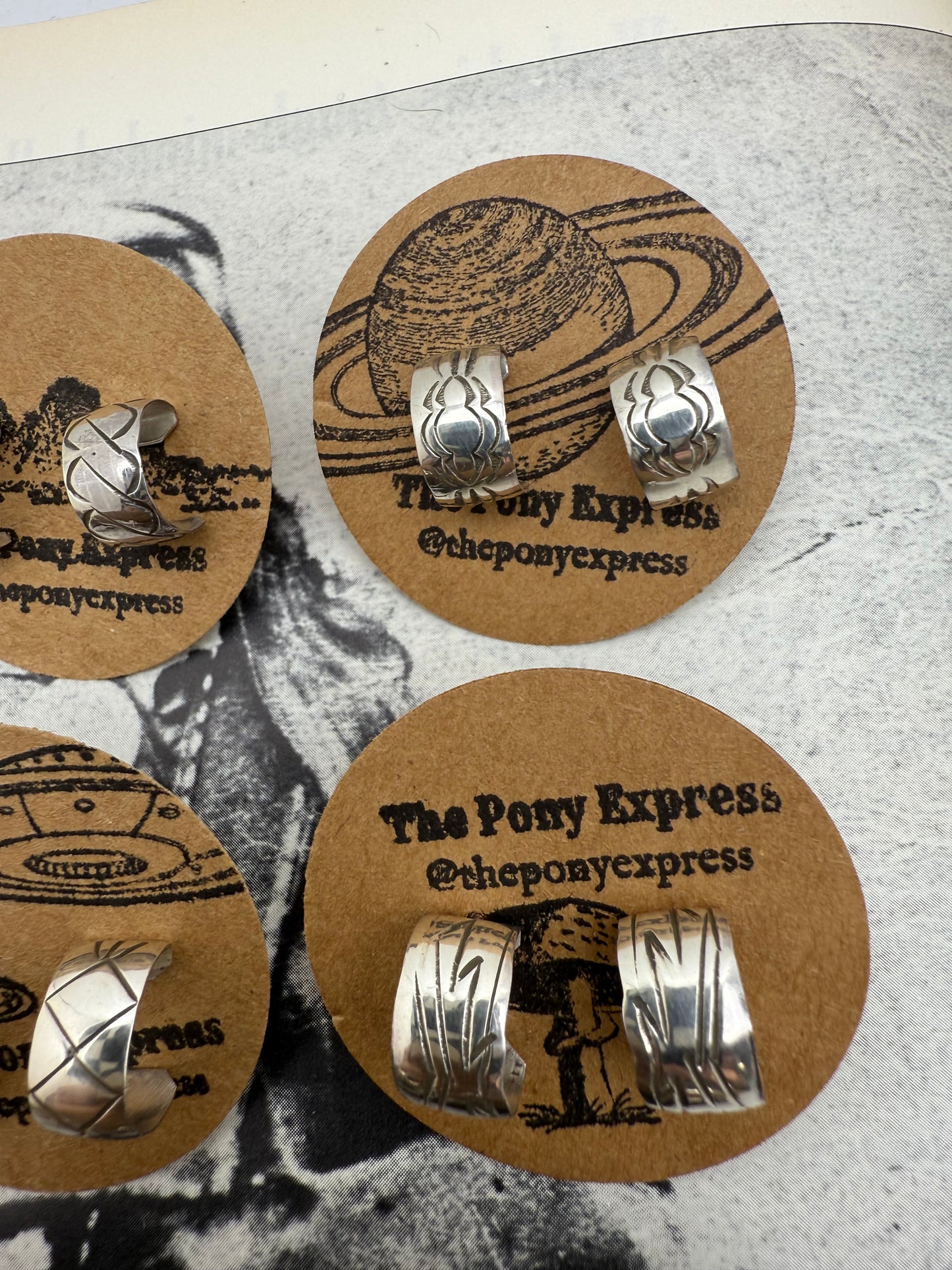 Hand Stamped Mini Hoops