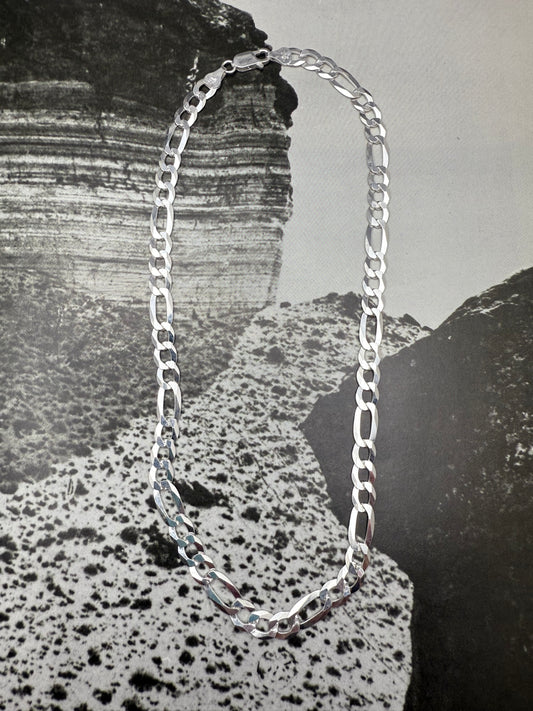 Sterling Silver 6.8mm Figaro Chain