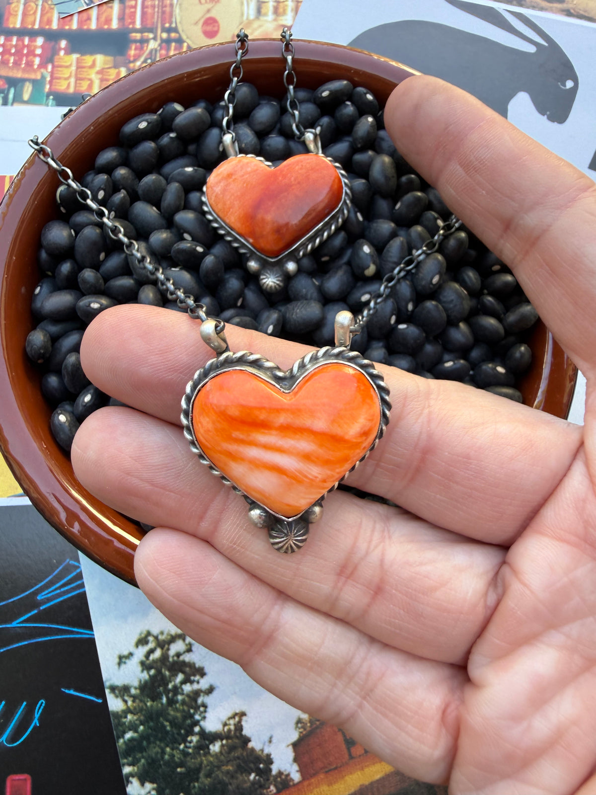 Heart Spiny Orange Necklace