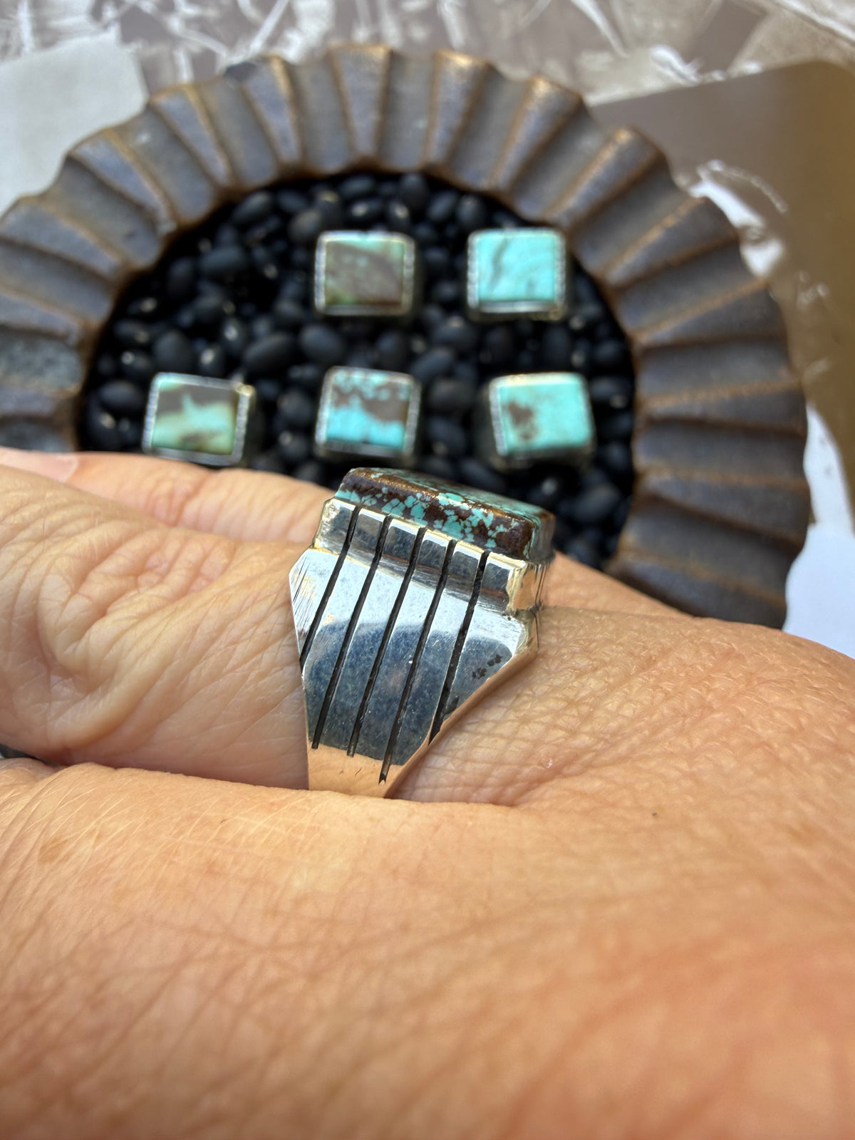 Turquoise Square Signet Ring