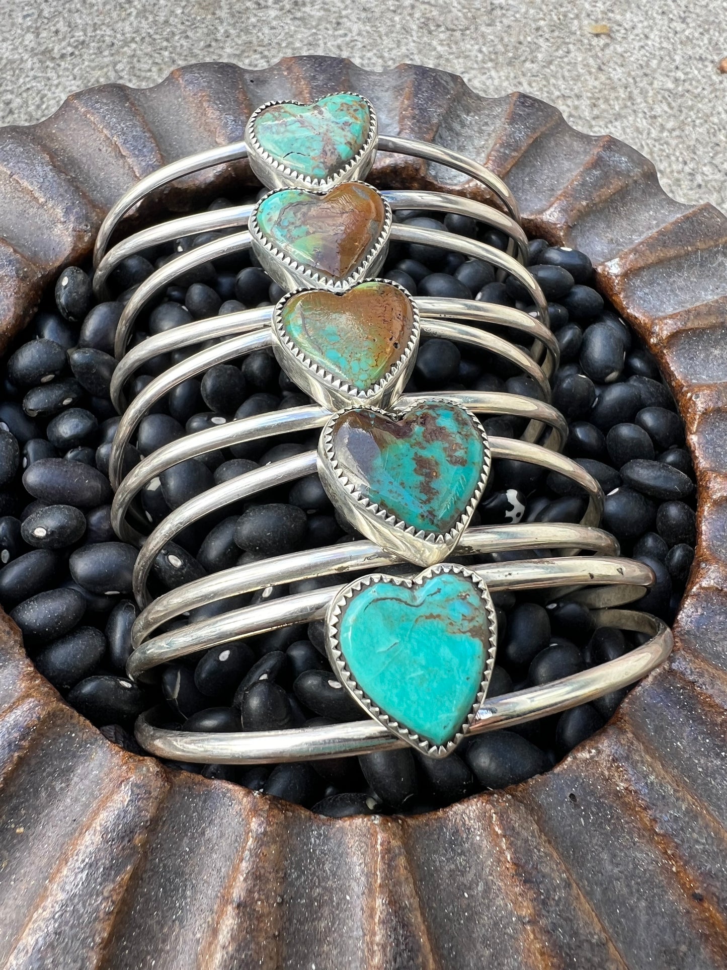 Turquoise Heart Cuff