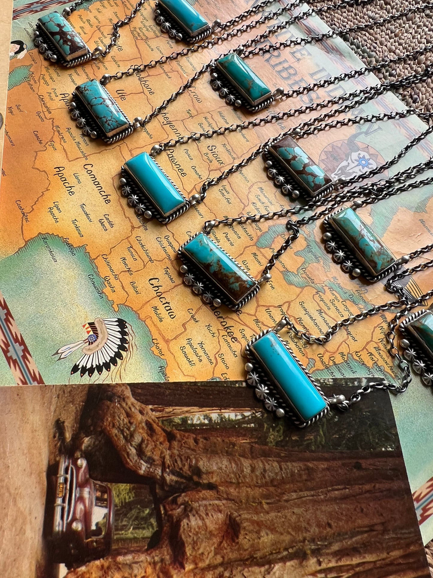 Turquoise Fancy Bar Necklace