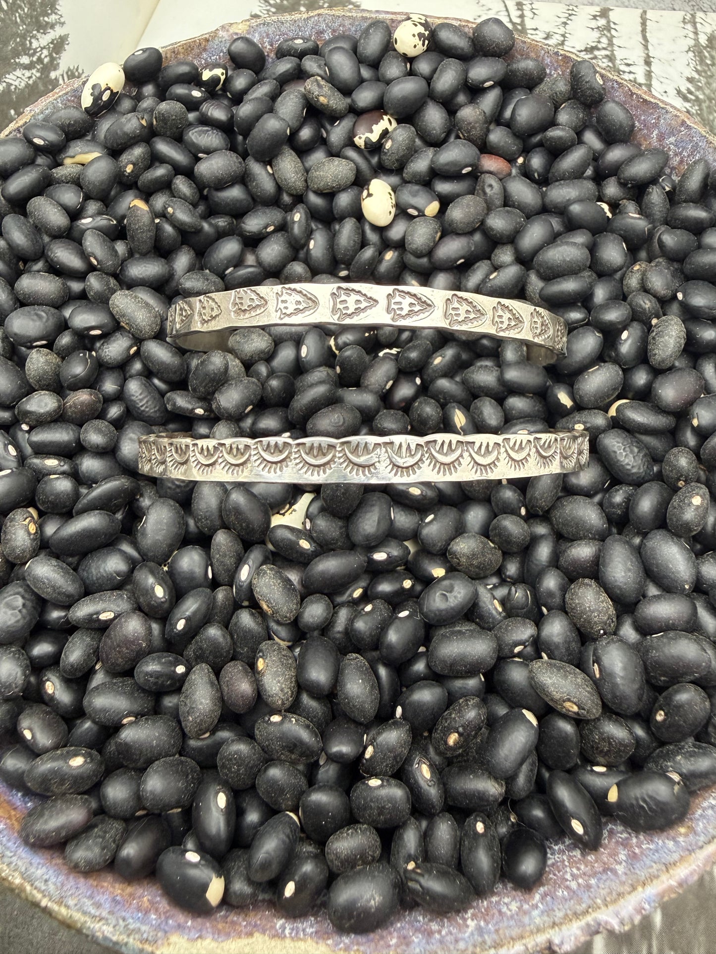 Hand Stamped Sterling Bangles