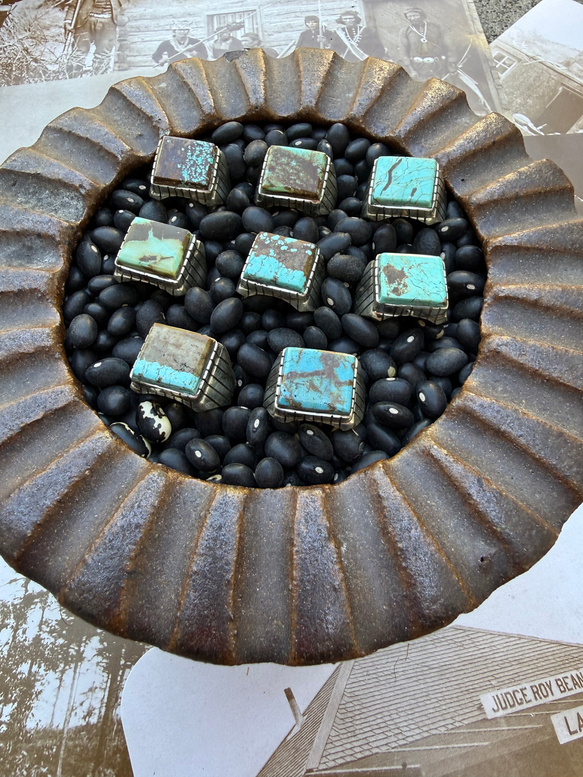Turquoise Square Signet Ring