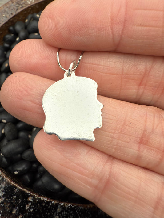 Girl Silhouette Sterling Silver Charm