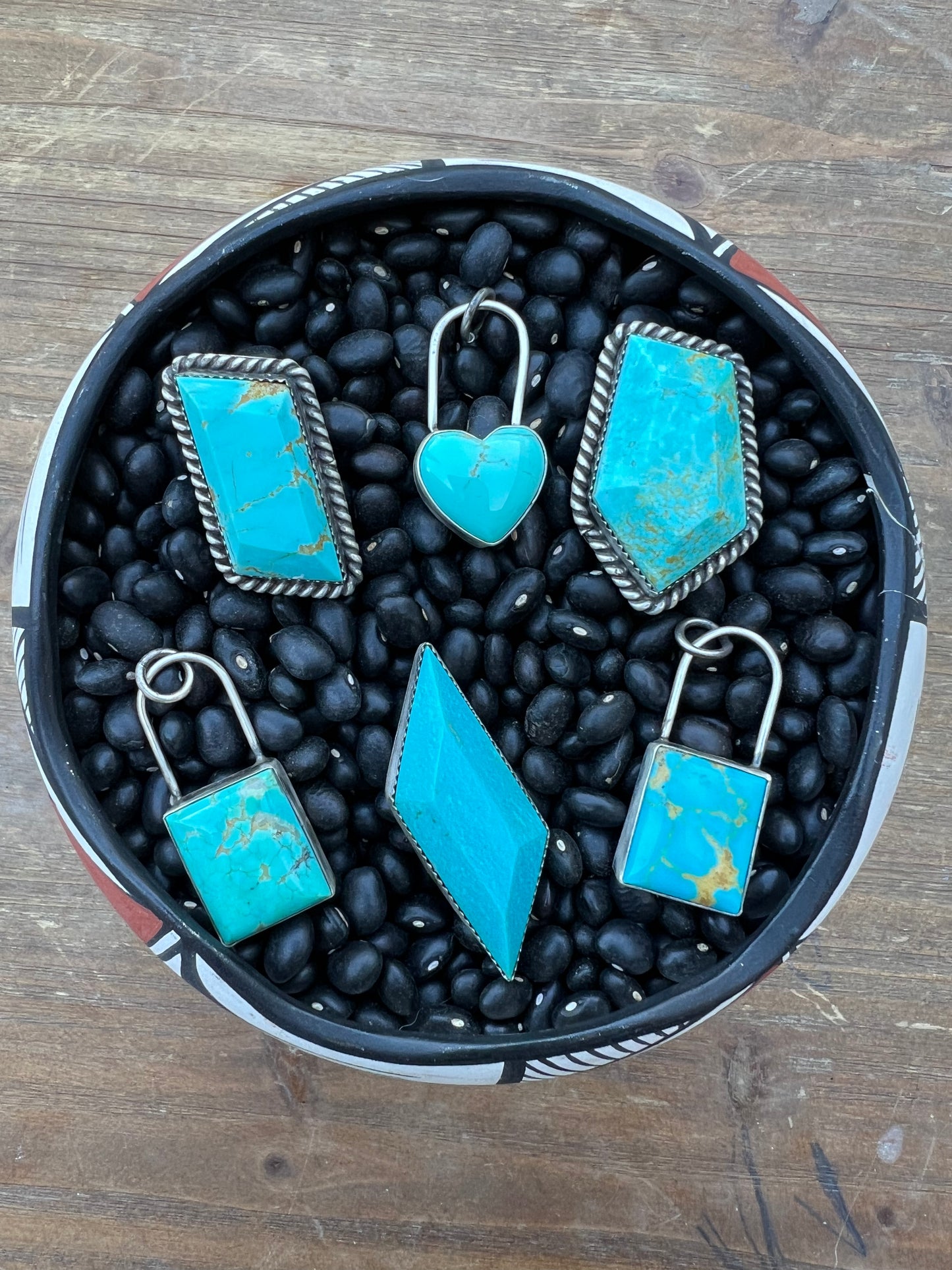 Rare Turquoise Faceted Gem Pendants