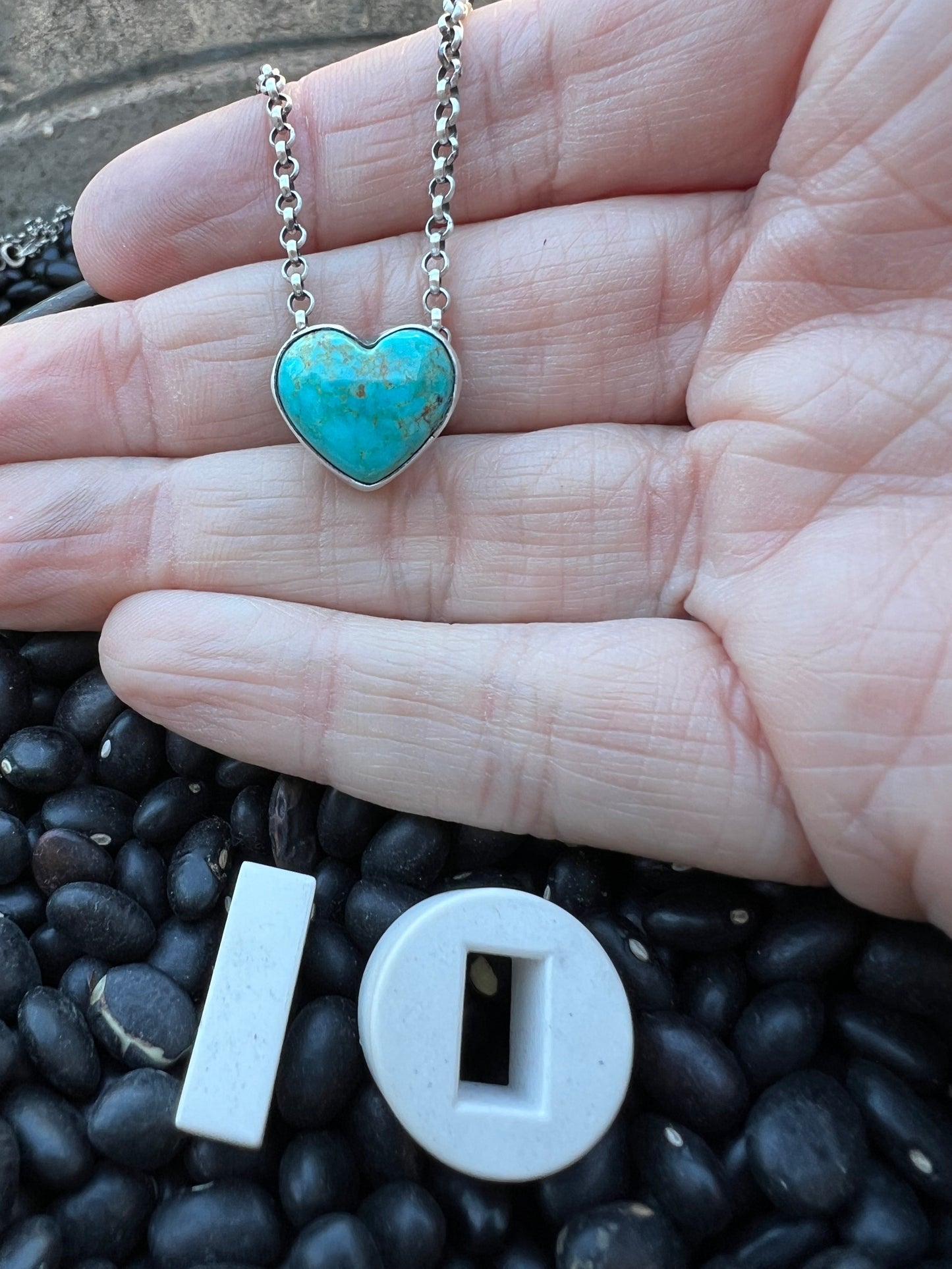 Turquoise Floating Heart Necklace