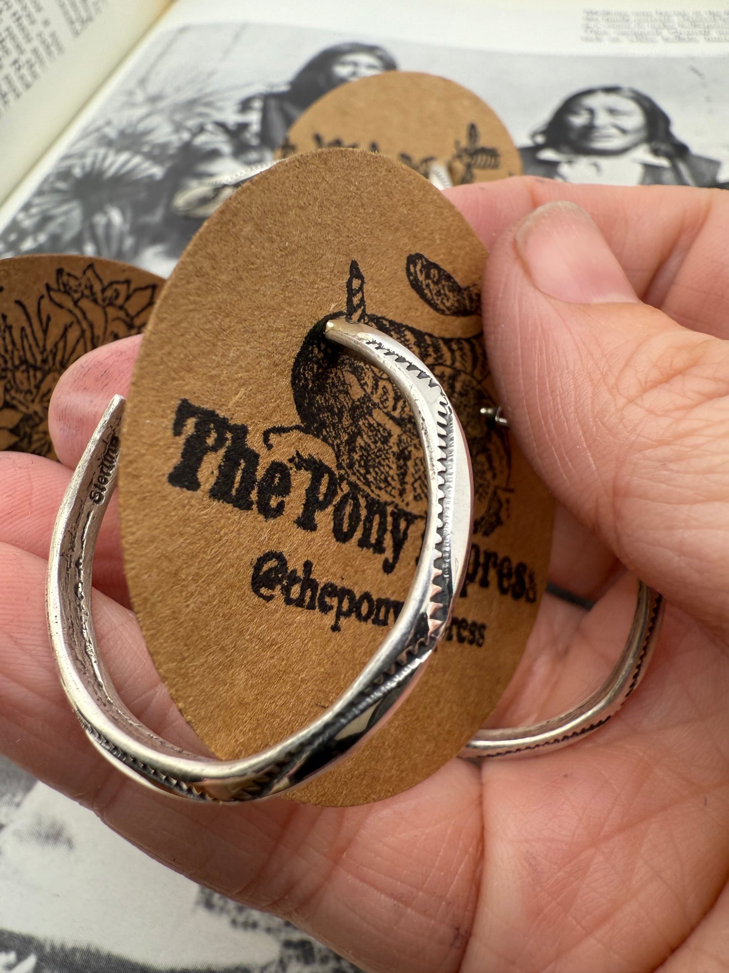 Native American Medium Hand stamped Hoops