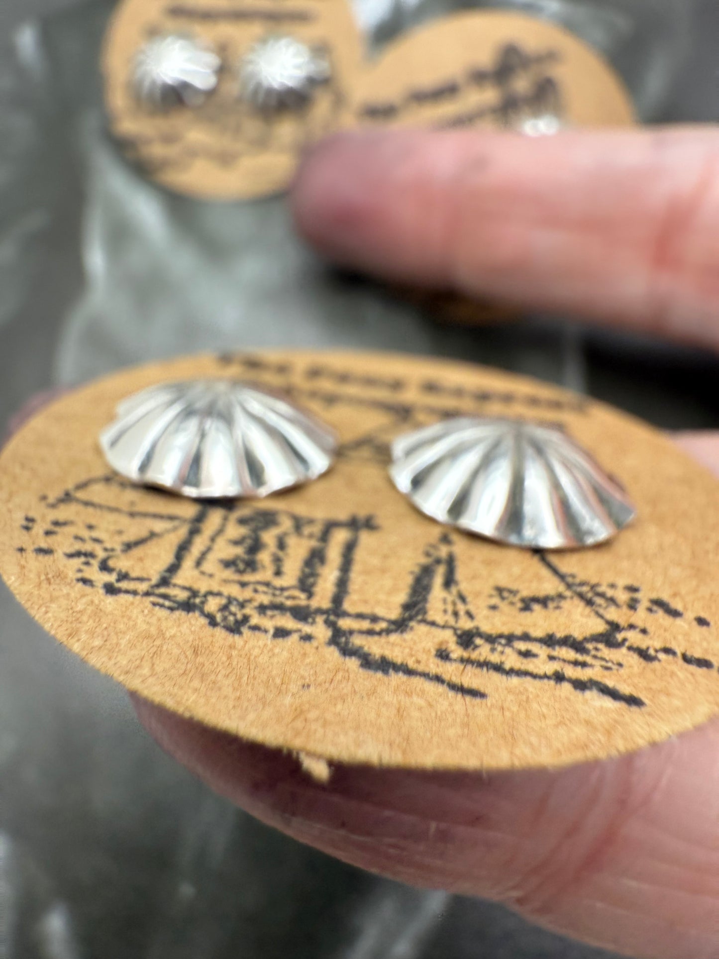 Handmade Scallop Concho Studs