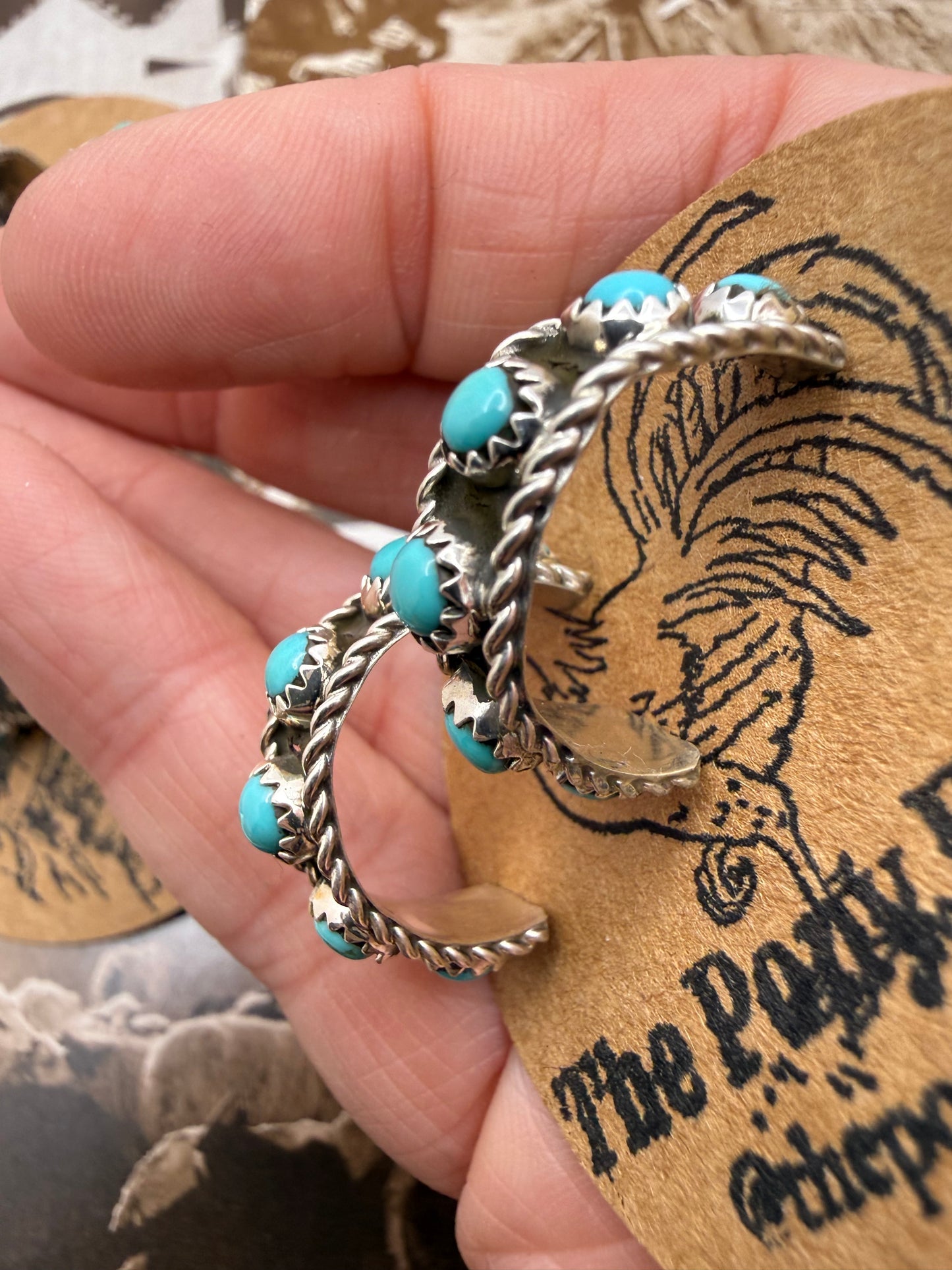 Navajo Turquoise Hoops