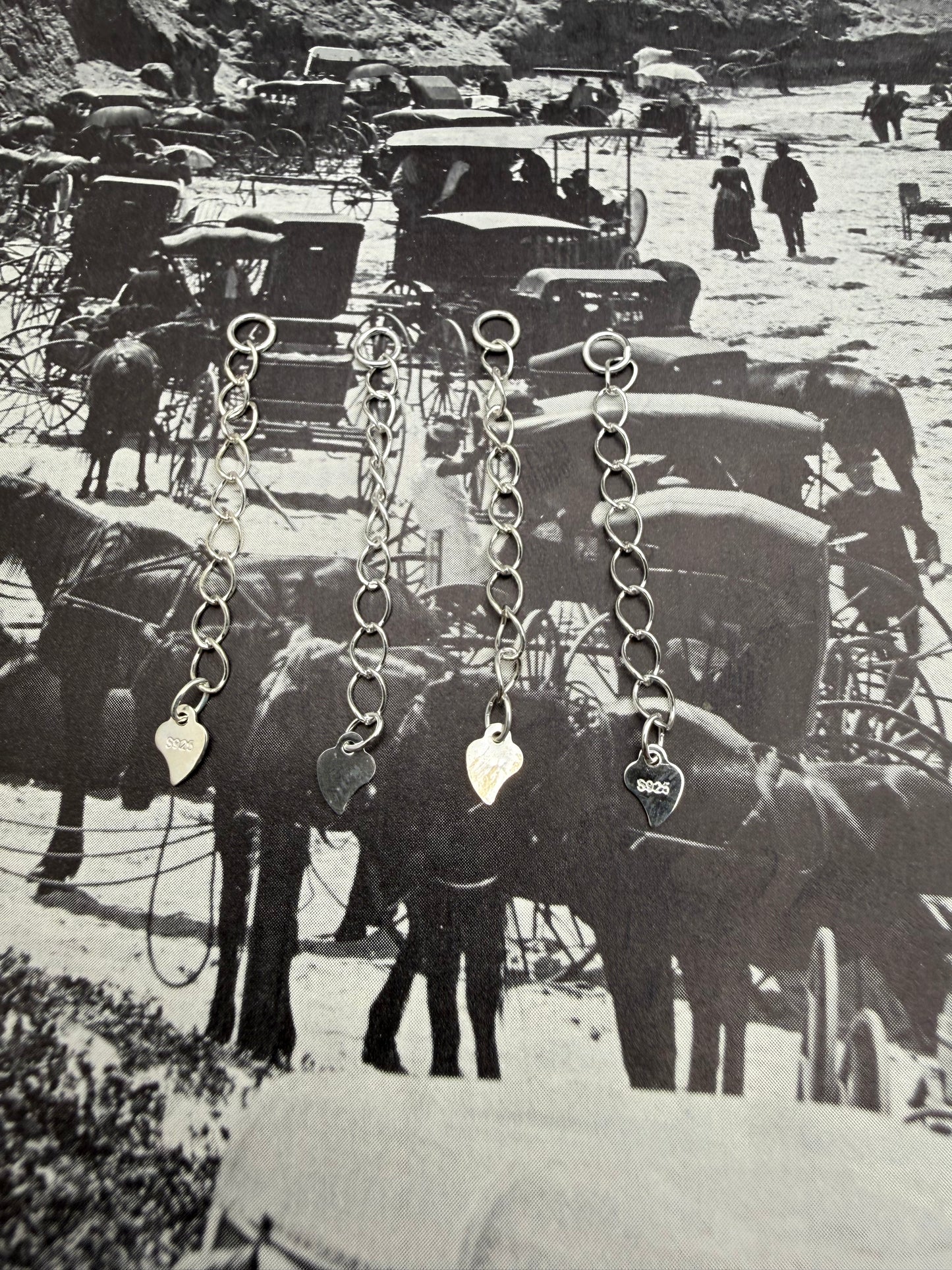 Sterling Silver Heart Extension Chain 1.7 inches