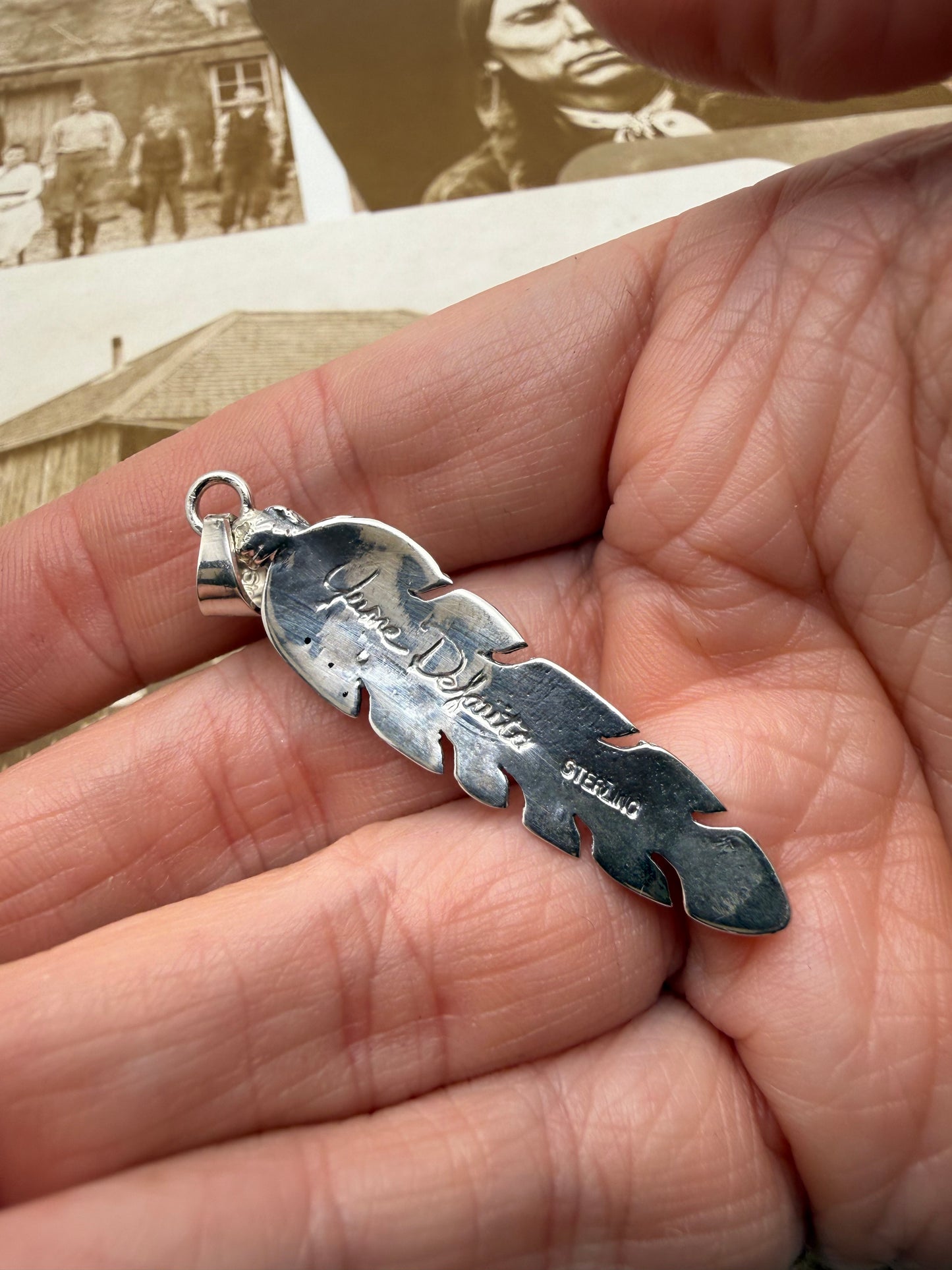 Onyx Feather Pendant