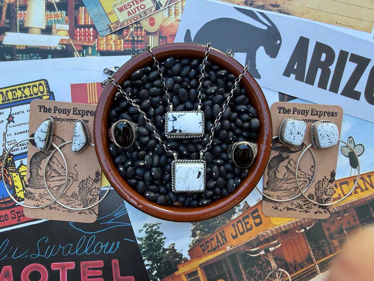 White Buffalo Rectangle Necklace