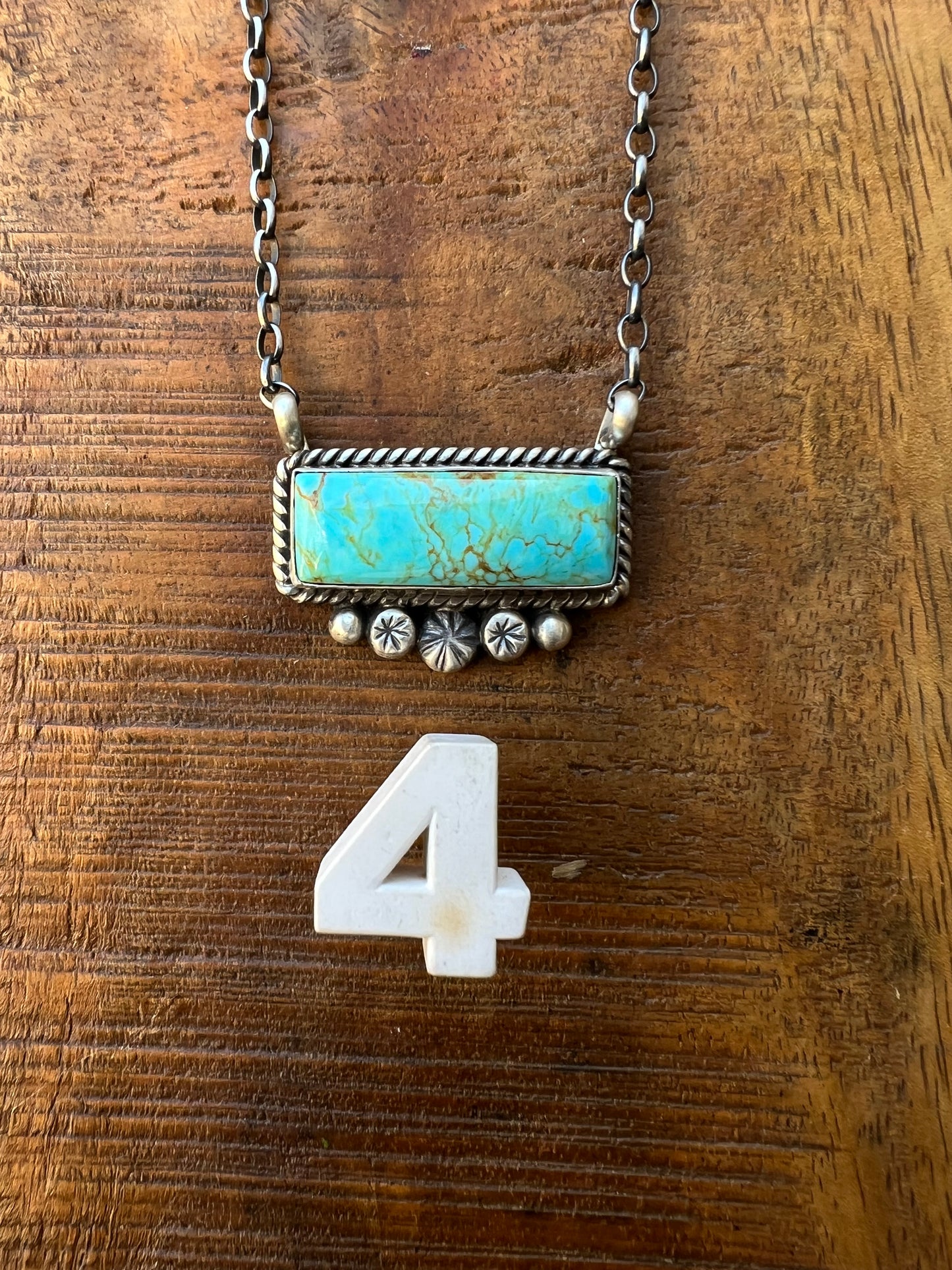 Turquoise Fancy Bar Necklace