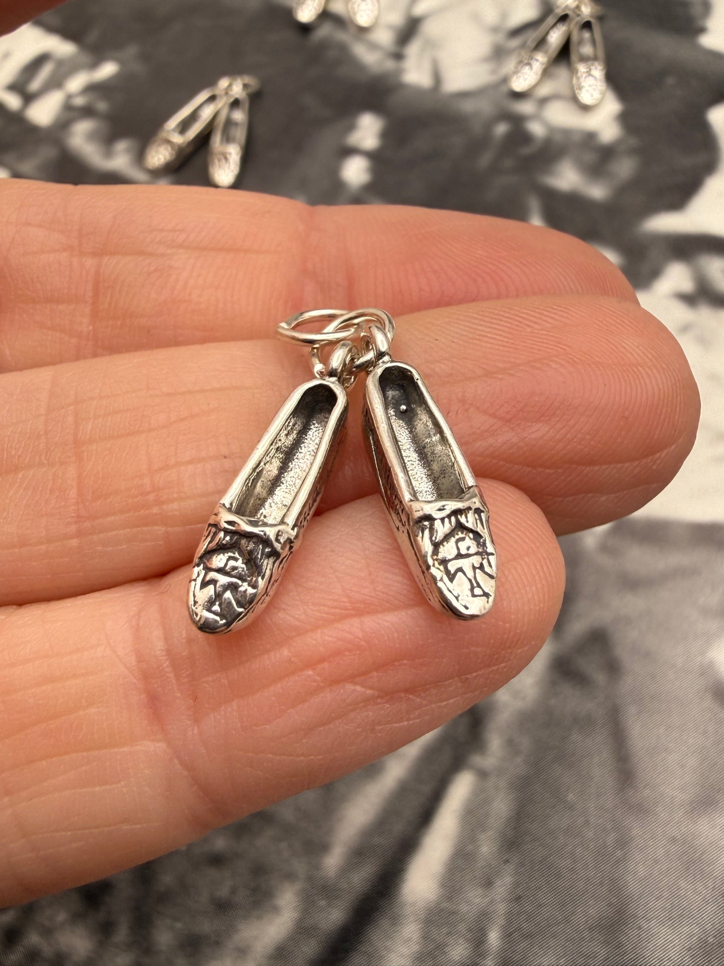 Moccasins movable Sterling Silver Charm