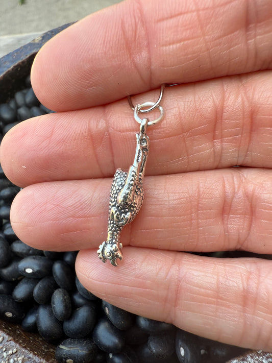 Rubber Chicken Sterling Silver Charm